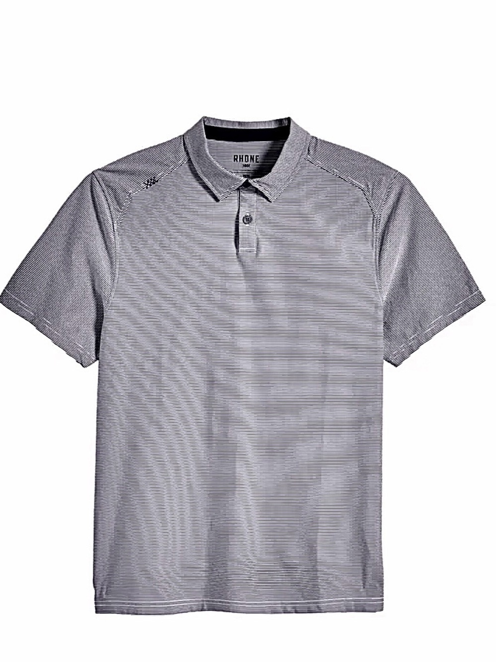 RHONE MENS COMMUTER STRIPE PERFORMANCE POLO SHIRT L